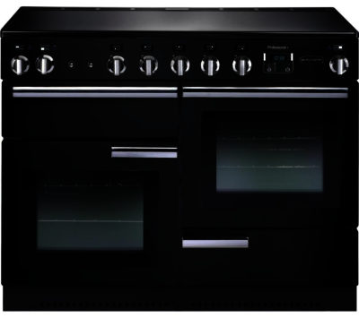 RANGEMASTER  Professional 110 Electric Induction Range Cooker - Black & Chrome